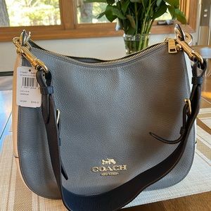 NWT COACH HEATHER GREY, CHALK COLOR-BLOCK SHOULDER BAG